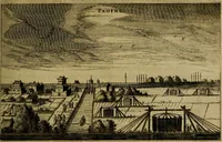 An illustration from Legatio Batavica ad magnum Tartariae chamum Sungteium, modernum Sinae imperatorem : historiarum narratione, quae legatis in provinciis Quantung, Kiangsi, Nanking, Xantung, Peking, & aula imperatoriâ ab anno 1655 ad annum 1657 obtigerunt, ut & ardua Sinensium in bello Tartarico fortunâ, provinciarum accurata geographia, urbium delineatione, nec non artis & naturae miraculis ex animalium, vegetabilium, mineralium genere per centum & quinquaginta aeneas figuras passim illustrata & conscripta vernacule (1668)