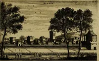 An illustration from Legatio Batavica ad magnum Tartariae chamum Sungteium, modernum Sinae imperatorem : historiarum narratione, quae legatis in provinciis Quantung, Kiangsi, Nanking, Xantung, Peking, & aula imperatoriâ ab anno 1655 ad annum 1657 obtigerunt, ut & ardua Sinensium in bello Tartarico fortunâ, provinciarum accurata geographia, urbium delineatione, nec non artis & naturae miraculis ex animalium, vegetabilium, mineralium genere per centum & quinquaginta aeneas figuras passim illustrata & conscripta vernacule (1668)
