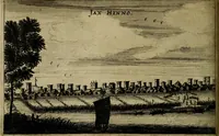 An illustration from Legatio Batavica ad magnum Tartariae chamum Sungteium, modernum Sinae imperatorem : historiarum narratione, quae legatis in provinciis Quantung, Kiangsi, Nanking, Xantung, Peking, & aula imperatoriâ ab anno 1655 ad annum 1657 obtigerunt, ut & ardua Sinensium in bello Tartarico fortunâ, provinciarum accurata geographia, urbium delineatione, nec non artis & naturae miraculis ex animalium, vegetabilium, mineralium genere per centum & quinquaginta aeneas figuras passim illustrata & conscripta vernacule (1668)