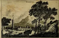 An illustration from Legatio Batavica ad magnum Tartariae chamum Sungteium, modernum Sinae imperatorem : historiarum narratione, quae legatis in provinciis Quantung, Kiangsi, Nanking, Xantung, Peking, & aula imperatoriâ ab anno 1655 ad annum 1657 obtigerunt, ut & ardua Sinensium in bello Tartarico fortunâ, provinciarum accurata geographia, urbium delineatione, nec non artis & naturae miraculis ex animalium, vegetabilium, mineralium genere per centum & quinquaginta aeneas figuras passim illustrata & conscripta vernacule (1668)