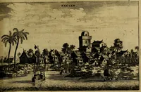 An illustration from Legatio Batavica ad magnum Tartariae chamum Sungteium, modernum Sinae imperatorem : historiarum narratione, quae legatis in provinciis Quantung, Kiangsi, Nanking, Xantung, Peking, & aula imperatoriâ ab anno 1655 ad annum 1657 obtigerunt, ut & ardua Sinensium in bello Tartarico fortunâ, provinciarum accurata geographia, urbium delineatione, nec non artis & naturae miraculis ex animalium, vegetabilium, mineralium genere per centum & quinquaginta aeneas figuras passim illustrata & conscripta vernacule (1668)