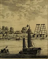 An illustration from Legatio Batavica ad magnum Tartariae chamum Sungteium, modernum Sinae imperatorem : historiarum narratione, quae legatis in provinciis Quantung, Kiangsi, Nanking, Xantung, Peking, & aula imperatoriâ ab anno 1655 ad annum 1657 obtigerunt, ut & ardua Sinensium in bello Tartarico fortunâ, provinciarum accurata geographia, urbium delineatione, nec non artis & naturae miraculis ex animalium, vegetabilium, mineralium genere per centum & quinquaginta aeneas figuras passim illustrata & conscripta vernacule (1668)