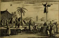 An illustration from Legatio Batavica ad magnum Tartariae chamum Sungteium, modernum Sinae imperatorem : historiarum narratione, quae legatis in provinciis Quantung, Kiangsi, Nanking, Xantung, Peking, & aula imperatoriâ ab anno 1655 ad annum 1657 obtigerunt, ut & ardua Sinensium in bello Tartarico fortunâ, provinciarum accurata geographia, urbium delineatione, nec non artis & naturae miraculis ex animalium, vegetabilium, mineralium genere per centum & quinquaginta aeneas figuras passim illustrata & conscripta vernacule (1668)