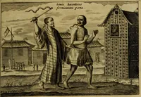 An illustration from Legatio Batavica ad magnum Tartariae chamum Sungteium, modernum Sinae imperatorem : historiarum narratione, quae legatis in provinciis Quantung, Kiangsi, Nanking, Xantung, Peking, & aula imperatoriâ ab anno 1655 ad annum 1657 obtigerunt, ut & ardua Sinensium in bello Tartarico fortunâ, provinciarum accurata geographia, urbium delineatione, nec non artis & naturae miraculis ex animalium, vegetabilium, mineralium genere per centum & quinquaginta aeneas figuras passim illustrata & conscripta vernacule (1668)