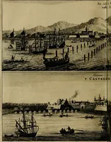An illustration from Legatio Batavica ad magnum Tartariae chamum Sungteium, modernum Sinae imperatorem : historiarum narratione, quae legatis in provinciis Quantung, Kiangsi, Nanking, Xantung, Peking, & aula imperatoriâ ab anno 1655 ad annum 1657 obtigerunt, ut & ardua Sinensium in bello Tartarico fortunâ, provinciarum accurata geographia, urbium delineatione, nec non artis & naturae miraculis ex animalium, vegetabilium, mineralium genere per centum & quinquaginta aeneas figuras passim illustrata & conscripta vernacule (1668)