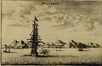 An illustration from Legatio Batavica ad magnum Tartariae chamum Sungteium, modernum Sinae imperatorem : historiarum narratione, quae legatis in provinciis Quantung, Kiangsi, Nanking, Xantung, Peking, & aula imperatoriâ ab anno 1655 ad annum 1657 obtigerunt, ut & ardua Sinensium in bello Tartarico fortunâ, provinciarum accurata geographia, urbium delineatione, nec non artis & naturae miraculis ex animalium, vegetabilium, mineralium genere per centum & quinquaginta aeneas figuras passim illustrata & conscripta vernacule (1668)