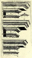 Picture 28 of 28 from Bau-Kunst, das ist, Künstliche und gründliche Beschreibung von dem Gebrauch der Fünff Säulen : aus rechtem Fundament mit allerhand schönen Gesimsern und Capitälen, auch wie man sich mit den Säulen, nach Gelegenheit dess Platzes verhalten soll, welches alle Werckmeister sollen wol ergründen recht zusammen setzen, damit der Bau-Kunst zierlich und nutzlich mit ihrem Lob und Vortheil könne gebraucht werden ... mit den darzu gehörigen Figuren (1671), leaf 105