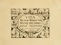 An illustration from Vita beatae Mariae Vir. Matris Dei emblematib[us] delineata (1646)