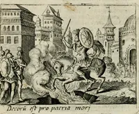 Picture 4 of 38 from Bellerophon, of, Lust tot wysheyt : door sinne-beelden leerlijck vertoont : waer by gevoegt zijn de vrolijcke stemmen, of, stichtige en vermaeckelijcke liedekens en dicten, genomen uyt de geoorolofde vrolickheyd, tot opweckinge der goede zeden : waer by noch konnen gebonden werden, het tweede deel Urania of hemel-sang, als mede het derde deel, Ghesang der Zeden, van den selfden auteur ... (1695), leaf 24