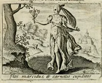 Picture 6 of 38 from Bellerophon, of, Lust tot wysheyt : door sinne-beelden leerlijck vertoont : waer by gevoegt zijn de vrolijcke stemmen, of, stichtige en vermaeckelijcke liedekens en dicten, genomen uyt de geoorolofde vrolickheyd, tot opweckinge der goede zeden : waer by noch konnen gebonden werden, het tweede deel Urania of hemel-sang, als mede het derde deel, Ghesang der Zeden, van den selfden auteur ... (1695), leaf 28