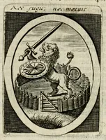 Picture 18 of 38 from Bellerophon, of, Lust tot wysheyt : door sinne-beelden leerlijck vertoont : waer by gevoegt zijn de vrolijcke stemmen, of, stichtige en vermaeckelijcke liedekens en dicten, genomen uyt de geoorolofde vrolickheyd, tot opweckinge der goede zeden : waer by noch konnen gebonden werden, het tweede deel Urania of hemel-sang, als mede het derde deel, Ghesang der Zeden, van den selfden auteur ... (1695), leaf 56