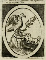 Picture 23 of 38 from Bellerophon, of, Lust tot wysheyt : door sinne-beelden leerlijck vertoont : waer by gevoegt zijn de vrolijcke stemmen, of, stichtige en vermaeckelijcke liedekens en dicten, genomen uyt de geoorolofde vrolickheyd, tot opweckinge der goede zeden : waer by noch konnen gebonden werden, het tweede deel Urania of hemel-sang, als mede het derde deel, Ghesang der Zeden, van den selfden auteur ... (1695), leaf 66