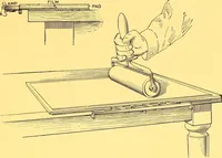 An illustration from Ben Day shading mediums, for art work on stone, metal & card board; (1920)