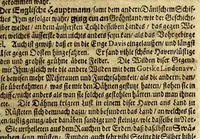 An illustration from Bericht von Gröhnland, gezogen aus zwo Chroniken : einer alten ihslandischen, und einer neuen dänischen; übergesand in frantzösischer Sprahche an Herren von der Mote den Wayer von einem unbenandten Meister, und gedruckt zu Parihs bey Augustin Kürbe in s. anno 1647. Jetzo aber deutsch gegäben, und, um desto färtiger ihn zu gebrauchen, unterschihdlich eingeteihlet (1674)