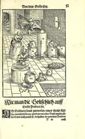 Picture 13 of 35 from Beschreibung allerfürnemisten mineralischen Ertzt vnnd Bergkwercks Arten : wie dieselbigen, vnd eine jede in Sonderheit jrer Natur und Eigenschafft nach, auff alle Metaln probirt vnd im kleinen Fewer sollen versucht werden : mit Erklärung etlicher fürnemer nützlichen Schmeltzwerck, im grossen Fewer auch Scheidung Goldts, Silbers, vnd anderer Metaln : sampt einem Bericht dess Kupffersaigerns, Messing brennens, vnd Salpeter siedens : auch aller saltzigen minerischen Proben, vnd was denen allen anhengig : in fünff Bücher verfast, dessgleichen zuuorn niemals in Druck kommen ... (1580), leaf 113