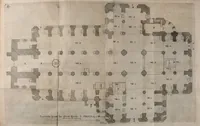 An illustration from Beschreibung aller Kirchen-Gebäude der Stadt Dantzig : worinnen einer jeden Kirchen Grund-Risz, Auffzug oder Abriss vollköm̄lich zu ersehen, wie dann auch von den Kunstreichen Gewölbern in denen Kirchen, sowol im Grund-Risse als Auffstellung derselben deutlich gehandelt wird : nebst der Beschreibung aller anderen Kirchen, so ausserhalb Walles in den Vorstaädten gelegen seyn, nach ihrer Maass (1695)