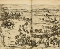 An illustration from Beschreibung derer fürstlicher güligscher &c. Hochzeit : so im Jahr Christi tausent fünffhundert achtzig fünff, am sechszehenden Junij vnd nechstfolgenden acht Tagen, zu Düsseldorff mit grossen Freuden, fürstlichen Triumph vnd Herrligkeit gehalten worden (1587)