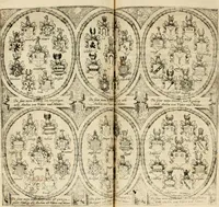 An illustration from Beschreibung derer fürstlicher güligscher &c. Hochzeit : so im Jahr Christi tausent fünffhundert achtzig fünff, am sechszehenden Junij vnd nechstfolgenden acht Tagen, zu Düsseldorff mit grossen Freuden, fürstlichen Triumph vnd Herrligkeit gehalten worden (1587)