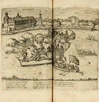 An illustration from Beschreibung derer fürstlicher güligscher &c. Hochzeit : so im Jahr Christi tausent fünffhundert achtzig fünff, am sechszehenden Junij vnd nechstfolgenden acht Tagen, zu Düsseldorff mit grossen Freuden, fürstlichen Triumph vnd Herrligkeit gehalten worden (1587)