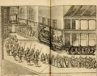 An illustration from Beschreibung derer fürstlicher güligscher &c. Hochzeit : so im Jahr Christi tausent fünffhundert achtzig fünff, am sechszehenden Junij vnd nechstfolgenden acht Tagen, zu Düsseldorff mit grossen Freuden, fürstlichen Triumph vnd Herrligkeit gehalten worden (1587)
