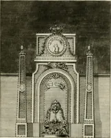 An illustration from Beschreibung der Illumination zu Dressden bey der königlichen sicilianischen in Vollmacht vollzogenen Vermählung : nebst andern dahin gehörigen Vorstellungen und verschiedenen Kupffer-Stichen (1738)