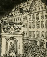 Picture 1 of 23 from Beschreibung der Illumination zu Dressden bey der königlichen sicilianischen in Vollmacht vollzogenen Vermählung : nebst andern dahin gehörigen Vorstellungen und verschiedenen Kupffer-Stichen (1738), leaf 11