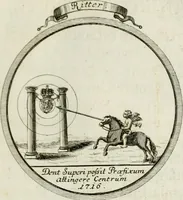 Picture 9 of 22 from Beschreibung des Haubt- und Frey-Schiessen, : welches von Ihro Kayser- und Königl. Catholischen Majestät Carolo Sexto, wegen erfreulichster Geburt, Leopoldi, dero Erst-Gebohrnen Ertz-Hertzogens zu Oesterreich, und Printzens von Asturien, der Wiennerischen Burgerschafft gegenem worden (1716), leaf 20
