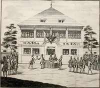 An illustration from Beschreibung des Haubt- und Frey-Schiessen, : welches von Ihro Kayser- und Königl. Catholischen Majestät Carolo Sexto, wegen erfreulichster Geburt, Leopoldi, dero Erst-Gebohrnen Ertz-Hertzogens zu Oesterreich, und Printzens von Asturien, der Wiennerischen Burgerschafft gegenem worden (1716)