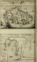 An illustration from Naukeurige beschryving der eilanden, in de archipel der Middelantsche zee, en ontrent dezelve, gelegen : waer onder de voornaemste Cyprus, Rhodus, Kandien, Samos, Scio, Negroponte, Lemnos, Paros, Delos, Patmos, en andere in groten getale, behelzende der zelver benamingen, gelegentheden, steden, kastelen, gedenkwaerdige aeloude en hedendaeghse geschiedenissen, bestieringen, veroveringen, gewassen, dieren, &c. : verrijkt met zee- en eilant-kaerten, en afbeeldingen van steden, dieren, gewassen &c. (1688)