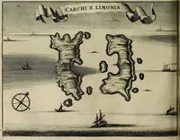 Picture 21 of 112 from Naukeurige beschryving der eilanden, in de archipel der Middelantsche zee, en ontrent dezelve, gelegen : waer onder de voornaemste Cyprus, Rhodus, Kandien, Samos, Scio, Negroponte, Lemnos, Paros, Delos, Patmos, en andere in groten getale, behelzende der zelver benamingen, gelegentheden, steden, kastelen, gedenkwaerdige aeloude en hedendaeghse geschiedenissen, bestieringen, veroveringen, gewassen, dieren, &c. : verrijkt met zee- en eilant-kaerten, en afbeeldingen van steden, dieren, gewassen &c. (1688), leaf 207