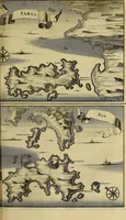 An illustration from Naukeurige beschryving der eilanden, in de archipel der Middelantsche zee, en ontrent dezelve, gelegen : waer onder de voornaemste Cyprus, Rhodus, Kandien, Samos, Scio, Negroponte, Lemnos, Paros, Delos, Patmos, en andere in groten getale, behelzende der zelver benamingen, gelegentheden, steden, kastelen, gedenkwaerdige aeloude en hedendaeghse geschiedenissen, bestieringen, veroveringen, gewassen, dieren, &c. : verrijkt met zee- en eilant-kaerten, en afbeeldingen van steden, dieren, gewassen &c. (1688)