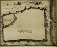 An illustration from Naukeurige beschryving der eilanden, in de archipel der Middelantsche zee, en ontrent dezelve, gelegen : waer onder de voornaemste Cyprus, Rhodus, Kandien, Samos, Scio, Negroponte, Lemnos, Paros, Delos, Patmos, en andere in groten getale, behelzende der zelver benamingen, gelegentheden, steden, kastelen, gedenkwaerdige aeloude en hedendaeghse geschiedenissen, bestieringen, veroveringen, gewassen, dieren, &c. : verrijkt met zee- en eilant-kaerten, en afbeeldingen van steden, dieren, gewassen &c. (1688)