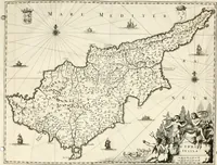 An illustration from Naukeurige beschryving der eilanden, in de archipel der Middelantsche zee, en ontrent dezelve, gelegen : waer onder de voornaemste Cyprus, Rhodus, Kandien, Samos, Scio, Negroponte, Lemnos, Paros, Delos, Patmos, en andere in groten getale, behelzende der zelver benamingen, gelegentheden, steden, kastelen, gedenkwaerdige aeloude en hedendaeghse geschiedenissen, bestieringen, veroveringen, gewassen, dieren, &c. : verrijkt met zee- en eilant-kaerten, en afbeeldingen van steden, dieren, gewassen &c. (1688)