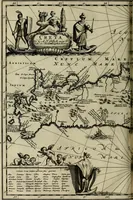 An illustration from Naukeurige beschryving der eilanden, in de archipel der Middelantsche zee, en ontrent dezelve, gelegen : waer onder de voornaemste Cyprus, Rhodus, Kandien, Samos, Scio, Negroponte, Lemnos, Paros, Delos, Patmos, en andere in groten getale, behelzende der zelver benamingen, gelegentheden, steden, kastelen, gedenkwaerdige aeloude en hedendaeghse geschiedenissen, bestieringen, veroveringen, gewassen, dieren, &c. : verrijkt met zee- en eilant-kaerten, en afbeeldingen van steden, dieren, gewassen &c. (1688)