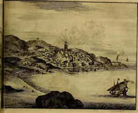 An illustration from Naukeurige beschryving der eilanden, in de archipel der Middelantsche zee, en ontrent dezelve, gelegen : waer onder de voornaemste Cyprus, Rhodus, Kandien, Samos, Scio, Negroponte, Lemnos, Paros, Delos, Patmos, en andere in groten getale, behelzende der zelver benamingen, gelegentheden, steden, kastelen, gedenkwaerdige aeloude en hedendaeghse geschiedenissen, bestieringen, veroveringen, gewassen, dieren, &c. : verrijkt met zee- en eilant-kaerten, en afbeeldingen van steden, dieren, gewassen &c. (1688)