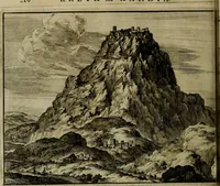 An illustration from Naukeurige beschryving der eilanden, in de archipel der Middelantsche zee, en ontrent dezelve, gelegen : waer onder de voornaemste Cyprus, Rhodus, Kandien, Samos, Scio, Negroponte, Lemnos, Paros, Delos, Patmos, en andere in groten getale, behelzende der zelver benamingen, gelegentheden, steden, kastelen, gedenkwaerdige aeloude en hedendaeghse geschiedenissen, bestieringen, veroveringen, gewassen, dieren, &c. : verrijkt met zee- en eilant-kaerten, en afbeeldingen van steden, dieren, gewassen &c. (1688)