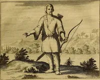 An illustration from Naukeurige beschryving der eilanden, in de archipel der Middelantsche zee, en ontrent dezelve, gelegen : waer onder de voornaemste Cyprus, Rhodus, Kandien, Samos, Scio, Negroponte, Lemnos, Paros, Delos, Patmos, en andere in groten getale, behelzende der zelver benamingen, gelegentheden, steden, kastelen, gedenkwaerdige aeloude en hedendaeghse geschiedenissen, bestieringen, veroveringen, gewassen, dieren, &c. : verrijkt met zee- en eilant-kaerten, en afbeeldingen van steden, dieren, gewassen &c. (1688)