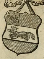 An illustration from Beschryvinge der stad Dordrecht : vervatende haar begin, opkomst, toeneming, en verdere stant ... Als mede een verzamelinge van eenige geslachtboomen, der adelijke, aal-oude, en aanzienlijke heeren-geslachten, van, en in, Dordrecht, enz. ... (1677)