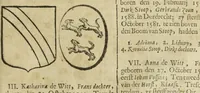 Picture 71 of 82 from Beschryvinge der stad Dordrecht : vervatende haar begin, opkomst, toeneming, en verdere stant ... Als mede een verzamelinge van eenige geslachtboomen, der adelijke, aal-oude, en aanzienlijke heeren-geslachten, van, en in, Dordrecht, enz. ... (1677), leaf 657