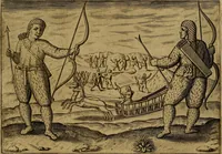 An illustration from Historische beschryvinghe der seer wijt beroemde Coop-stadt Amsterdam : waer inne benevens de eerste beginselen ende opcomsten der stadt, verscheyde privilgien ordonnantien, ende andere ghedenckweerdinghe gheschiedenissen met het ghene de nieuwe vergrootinghen der stadt, als oock de handel ende verre reysen ende de politie betreffende is, tot desen teghenwoordinghen tijt, nae her vervolch der jaeren, verhaelt werdt (1614)