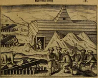 An illustration from Historische beschryvinghe der seer wijt beroemde Coop-stadt Amsterdam : waer inne benevens de eerste beginselen ende opcomsten der stadt, verscheyde privilgien ordonnantien, ende andere ghedenckweerdinghe gheschiedenissen met het ghene de nieuwe vergrootinghen der stadt, als oock de handel ende verre reysen ende de politie betreffende is, tot desen teghenwoordinghen tijt, nae her vervolch der jaeren, verhaelt werdt (1614)