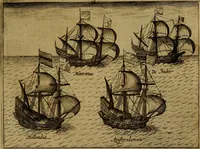 An illustration from Historische beschryvinghe der seer wijt beroemde Coop-stadt Amsterdam : waer inne benevens de eerste beginselen ende opcomsten der stadt, verscheyde privilgien ordonnantien, ende andere ghedenckweerdinghe gheschiedenissen met het ghene de nieuwe vergrootinghen der stadt, als oock de handel ende verre reysen ende de politie betreffende is, tot desen teghenwoordinghen tijt, nae her vervolch der jaeren, verhaelt werdt (1614)