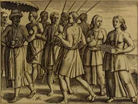 An illustration from Historische beschryvinghe der seer wijt beroemde Coop-stadt Amsterdam : waer inne benevens de eerste beginselen ende opcomsten der stadt, verscheyde privilgien ordonnantien, ende andere ghedenckweerdinghe gheschiedenissen met het ghene de nieuwe vergrootinghen der stadt, als oock de handel ende verre reysen ende de politie betreffende is, tot desen teghenwoordinghen tijt, nae her vervolch der jaeren, verhaelt werdt (1614)