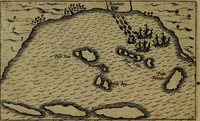 An illustration from Historische beschryvinghe der seer wijt beroemde Coop-stadt Amsterdam : waer inne benevens de eerste beginselen ende opcomsten der stadt, verscheyde privilgien ordonnantien, ende andere ghedenckweerdinghe gheschiedenissen met het ghene de nieuwe vergrootinghen der stadt, als oock de handel ende verre reysen ende de politie betreffende is, tot desen teghenwoordinghen tijt, nae her vervolch der jaeren, verhaelt werdt (1614)