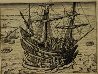 An illustration from Historische beschryvinghe der seer wijt beroemde Coop-stadt Amsterdam : waer inne benevens de eerste beginselen ende opcomsten der stadt, verscheyde privilgien ordonnantien, ende andere ghedenckweerdinghe gheschiedenissen met het ghene de nieuwe vergrootinghen der stadt, als oock de handel ende verre reysen ende de politie betreffende is, tot desen teghenwoordinghen tijt, nae her vervolch der jaeren, verhaelt werdt (1614)