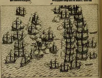 An illustration from Historische beschryvinghe der seer wijt beroemde Coop-stadt Amsterdam : waer inne benevens de eerste beginselen ende opcomsten der stadt, verscheyde privilgien ordonnantien, ende andere ghedenckweerdinghe gheschiedenissen met het ghene de nieuwe vergrootinghen der stadt, als oock de handel ende verre reysen ende de politie betreffende is, tot desen teghenwoordinghen tijt, nae her vervolch der jaeren, verhaelt werdt (1614)