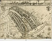 An illustration from Historische beschryvinghe der seer wijt beroemde Coop-stadt Amsterdam : waer inne benevens de eerste beginselen ende opcomsten der stadt, verscheyde privilgien ordonnantien, ende andere ghedenckweerdinghe gheschiedenissen met het ghene de nieuwe vergrootinghen der stadt, als oock de handel ende verre reysen ende de politie betreffende is, tot desen teghenwoordinghen tijt, nae her vervolch der jaeren, verhaelt werdt (1614)