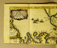 An illustration from Beschryvinghe vander Samoyeden Landt in Tartarien. Nieulijcks onder 't ghebiedt der Moscoviten gebracht. Wt de Russche tale overgheset, anno 1609. : Met een verhael vande opsoeckingh ende ontdeckinge vande nieuwe deurgang ofte straet int noordwesten na de rijcken van China ende Cathay. : Ende een memoriael gepresenteert aenden coningh van Spaengien, belanghende de ontdeckinghe ende gheleghentheyt van 't land ghenaemt Australia incognita (1612)