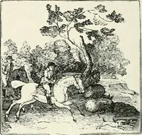 An illustration from The Bewick collector. A descriptive catalogue of the works of Thomas and John Bewick; including cuts, in various states, for books and pamphlets, private gentlemen, public companies, exhibitions, races, newspapers, shop cards, invoice heads, bar bills, coal certificates, broadsides, and other miscellaneous purposes, and wood blocks. With an appendix of portraits, autographs, works of pupils, &c. &c. The whole described from the originals contained in the largest and most perfect collection ever formed, and illustrated with a hundred and twelve cuts (1866)