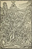 Picture 108 of 179 from Biblia pauperum, conteynynge thirty and eight wodecuttes illustrating the liif, parablis, and miraclis offe oure blessid Lord & Saviour Jhesus Crist, with the proper descrypciouns therof extracted fro the originall texte offe Iohn Wiclif.. (1885), leaf 102